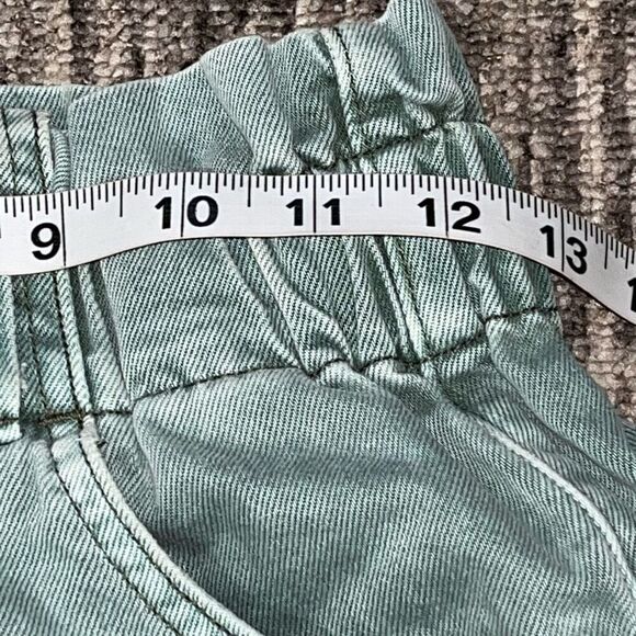 Bridge by Gly Womens Size Small Ultra High Rise Denim Shorts Green Stretch Waist - Picture 5 of 8